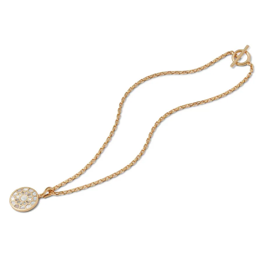 The Met Store Mother-of-Pearl Mosaic T-Bar Pendant Necklace