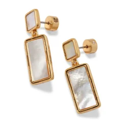 The Met Store Mother-of-Pearl Tile Double-Drop Earrings