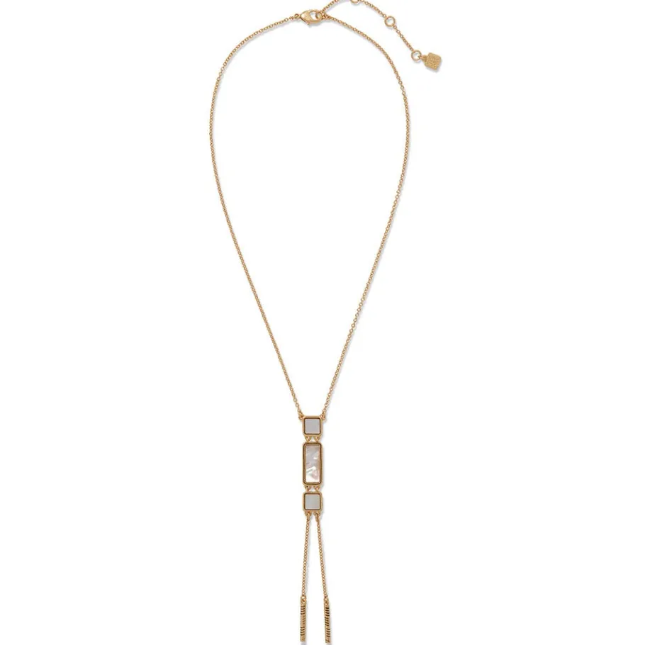 The Met Store Mother-of-Pearl Tile Double Lariat Necklace