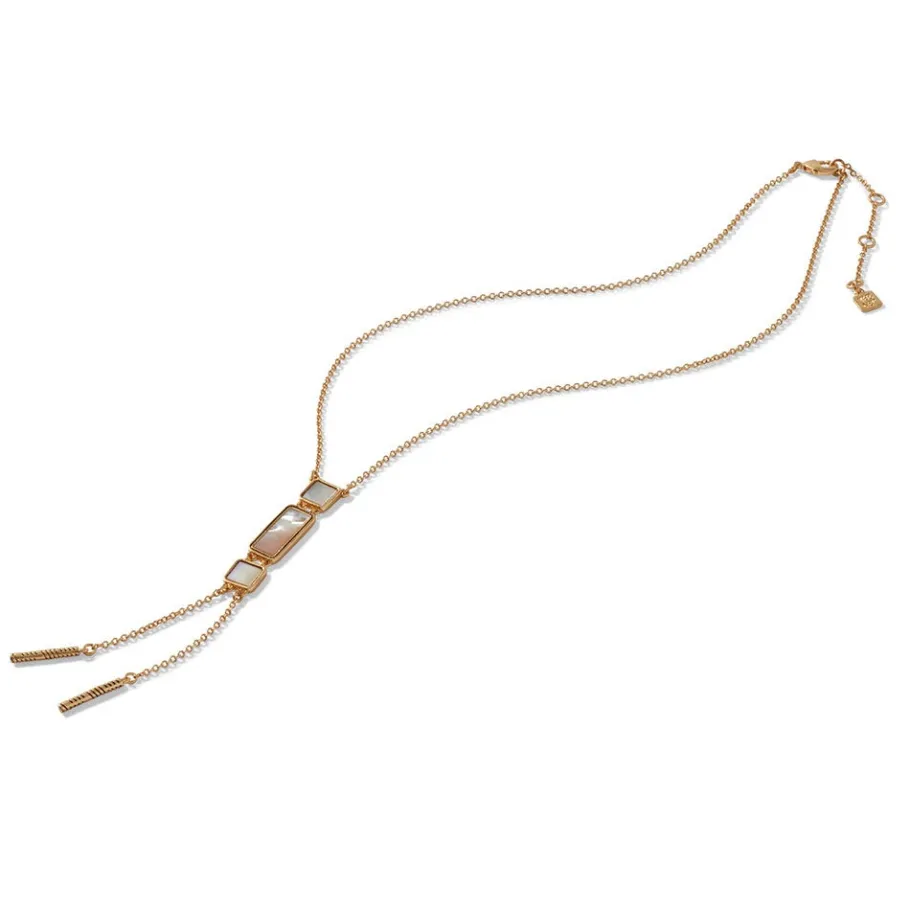 The Met Store Mother-of-Pearl Tile Double Lariat Necklace