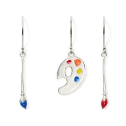 The Met Store Paintbrush and Palette Drop Earrings