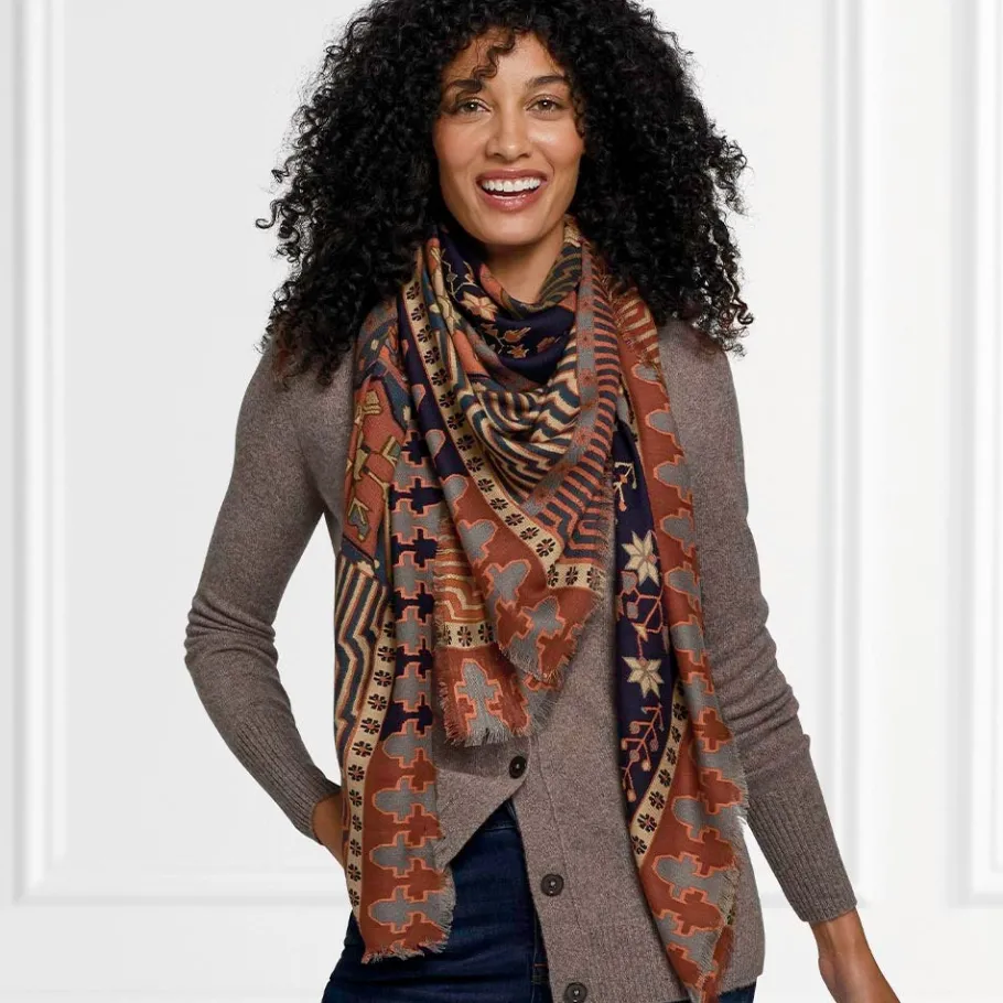 The Met Store Persian Garden Oversize Square Wool Scarf
