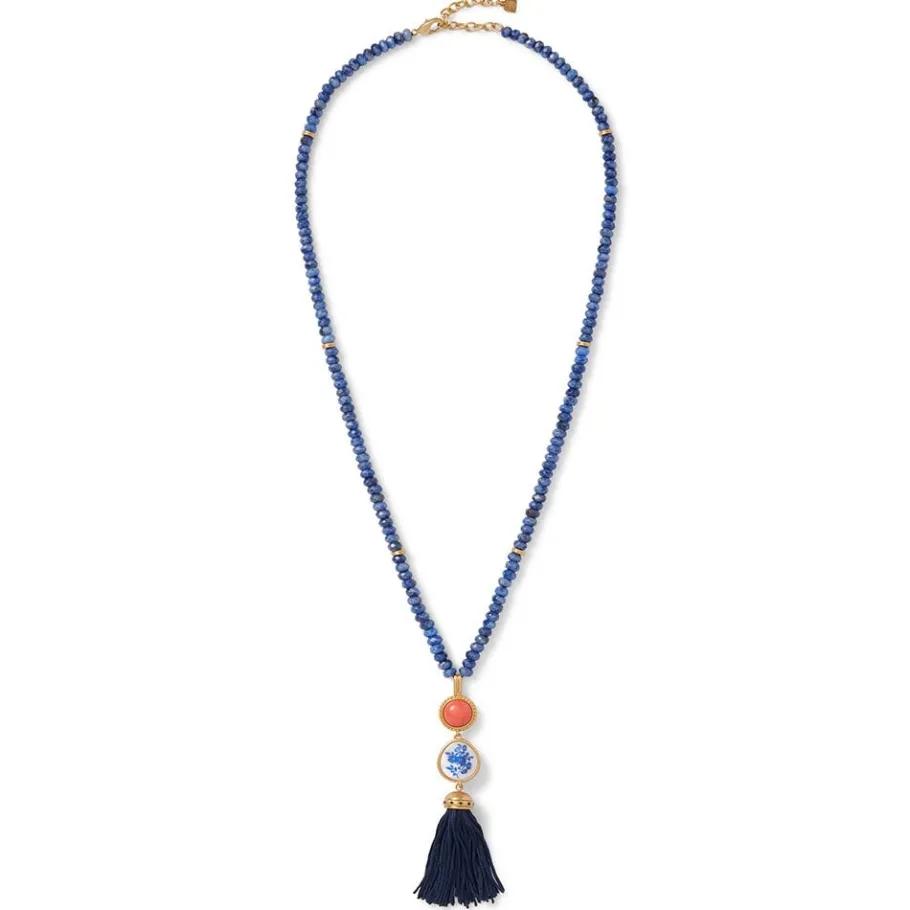 The Met Store Qing Bottle Lariat Necklace and Floral Drop Earrings Set