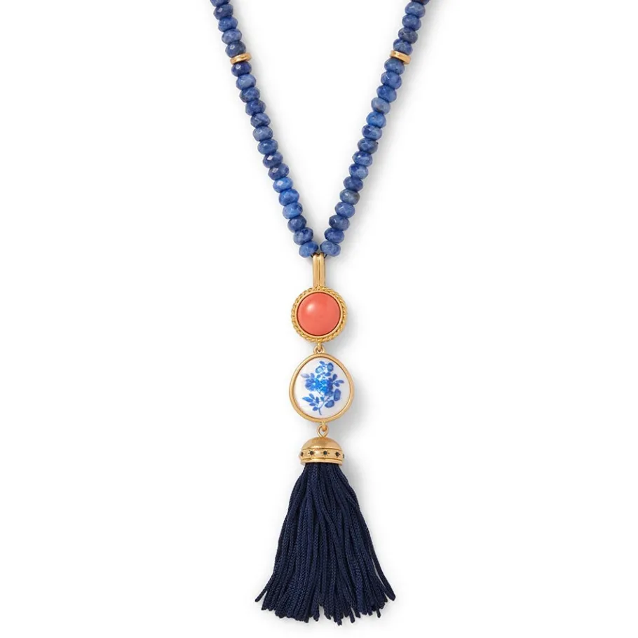 The Met Store Qing Bottle Lariat Necklace and Floral Drop Earrings Set