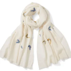 The Met Store Qing Embroidered Butterflies Oblong Scarf