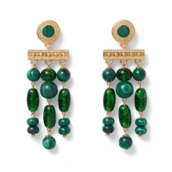 The Met Store Roman Malachite Chandelier Earrings