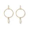 The Met Store Royal Tudor Forward-Facing Hoop Earrings with Pearl Drops