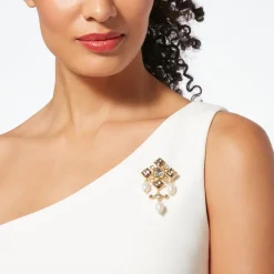 The Met Store Royal Tudor Pearl Chandelier Brooch