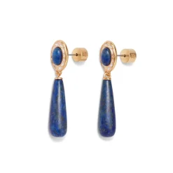 The Met Store Spanish Baldric Lapis Braided Necklace and Elongated Drop Earrings Set