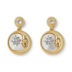 The Met Store Spanish Day and Night Moon Drop Earrings