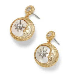 The Met Store Spanish Day and Night Moon Drop Earrings