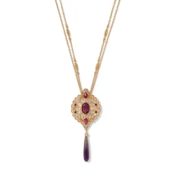 The Met Store Turkish Amethyst Long Pendant Necklace
