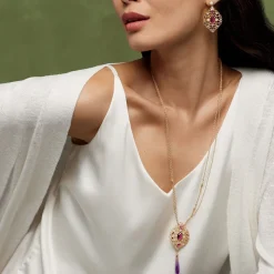 The Met Store Turkish Amethyst Long Pendant Necklace