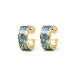 The Met Store Van Gogh Irises Enamel Hoop Earrings