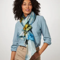 The Met Store Van Gogh Wheat Field with Cypresses Oversize Oblong Silk Scarf