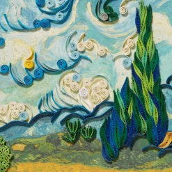 The Met Store Van Gogh Wheat Field with Cypresses Quilled Card