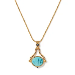 The Met Store Wedjat Eye Scarab Spinning Pendant Necklace