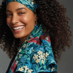 The Met Store William Morris Mixed Patterns Oblong Silk Scarf