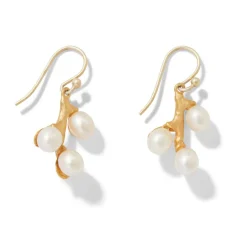 The Met Store Willow Catkins Pearl Bib Necklace and Drop Earrings Set