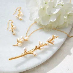 The Met Store Willow Catkins Pearl Brooch